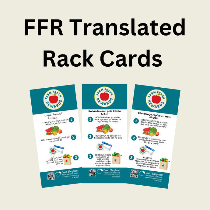 Farm Fresh Rewards Translated Rack Cards
