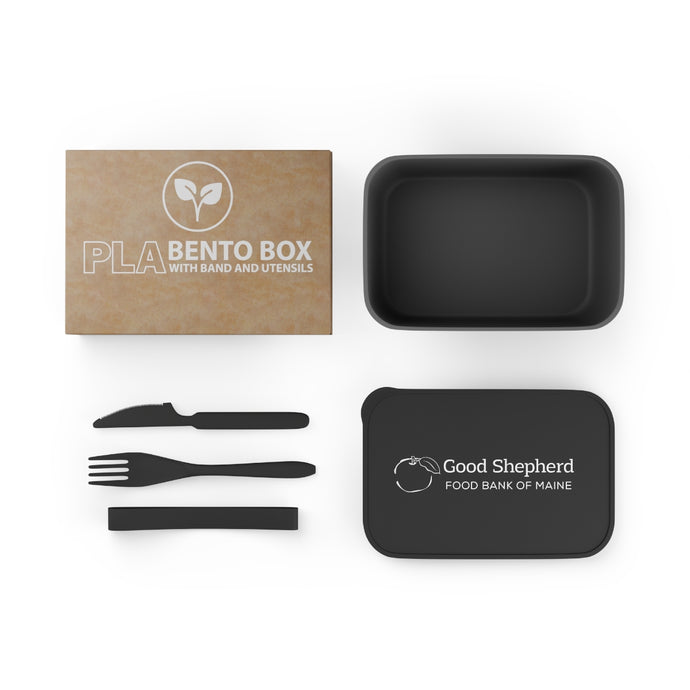 Food Bank Logo PLA Bento Box with Band and Utensils