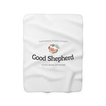 Load image into Gallery viewer, Good Shepherd Food Bank Logo - Square Sherpa Fleece Blanket
